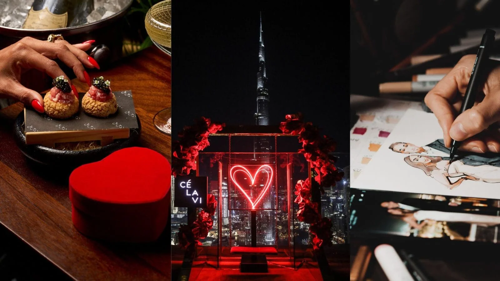 CE LA VI Dubai Valentine's Day dinner Burj Khalifa view Address Sky View Level 54