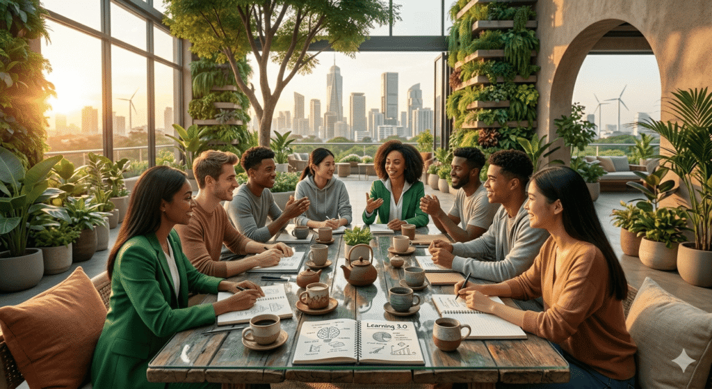 This image shows a professional group meeting.